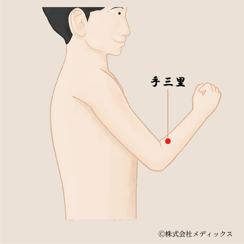 【手三里】腕の痛みと消化器系の調整に効果的なツボ