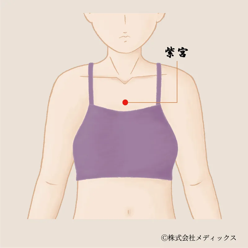 【紫宮】胸のこわばりと気の詰まりをゆるめるツボ