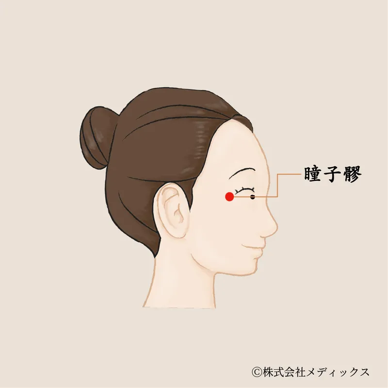 【瞳子髎】目の疲れとこめかみの痛みを和らげる胆経のツボ