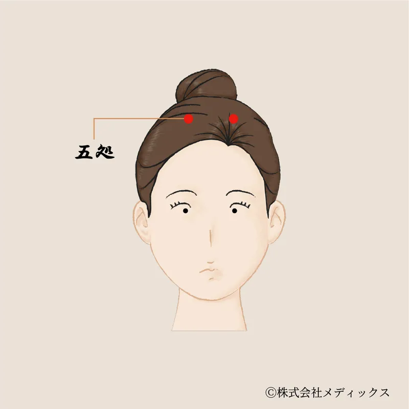 【五処】頭痛と顔のむくみに効く、前頭部の万能ツボ